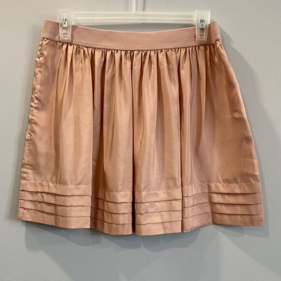 BCBGMaxAzria Sulvie Powder Pink Silk Mini Skirt - Picture 1 of 6